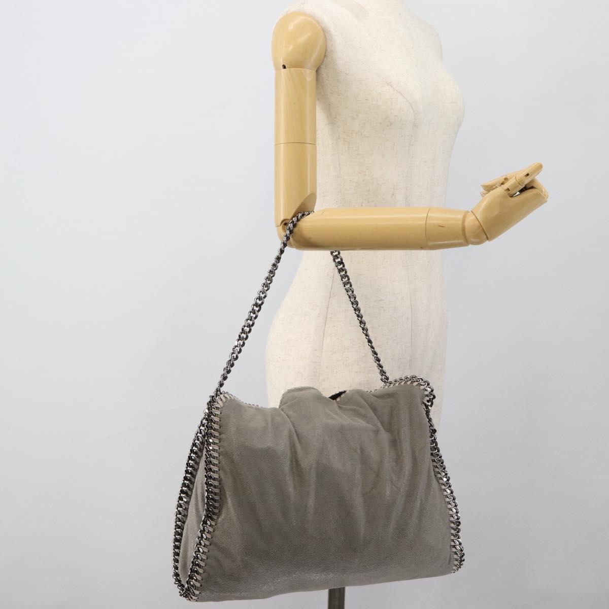 Stella MacCartney Chain Falabella Bag polyester 2way Gray 234387 Auth BA13183