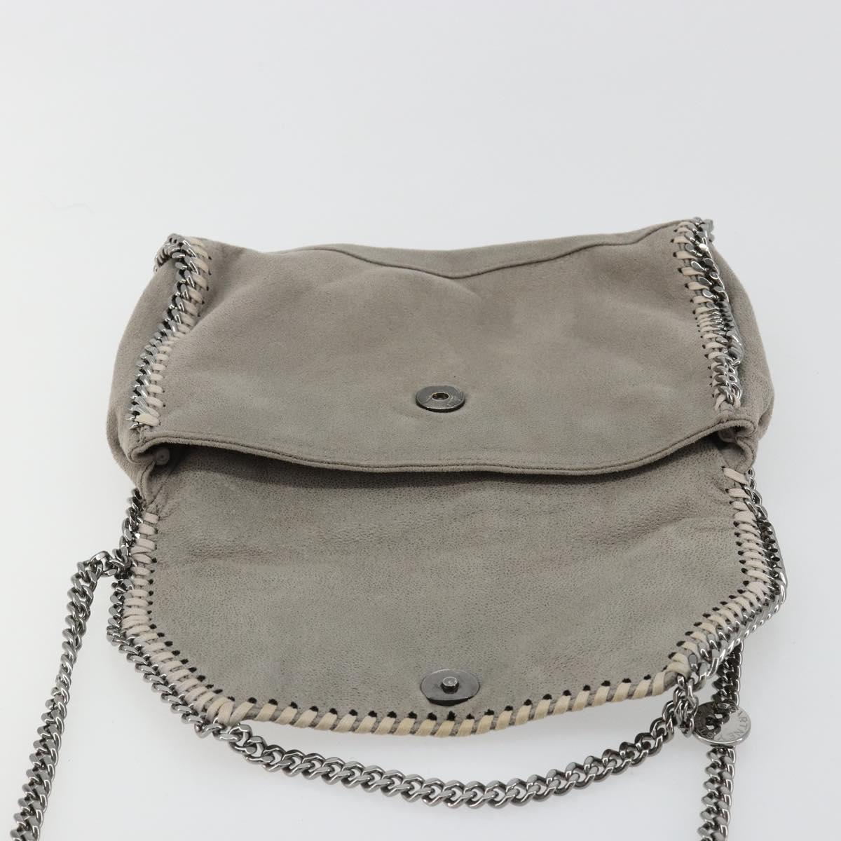 Stella MacCartney Chain Falabella Bag polyester Gray Silver Auth BA13184