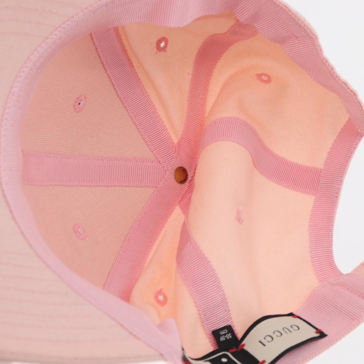 GUCCI Baseball Cap Cotton Pink Auth BA13186A
