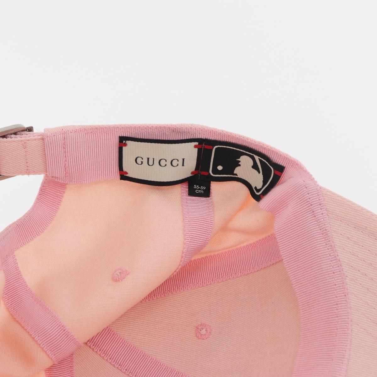 GUCCI Baseball Cap Cotton Pink Auth BA13186A