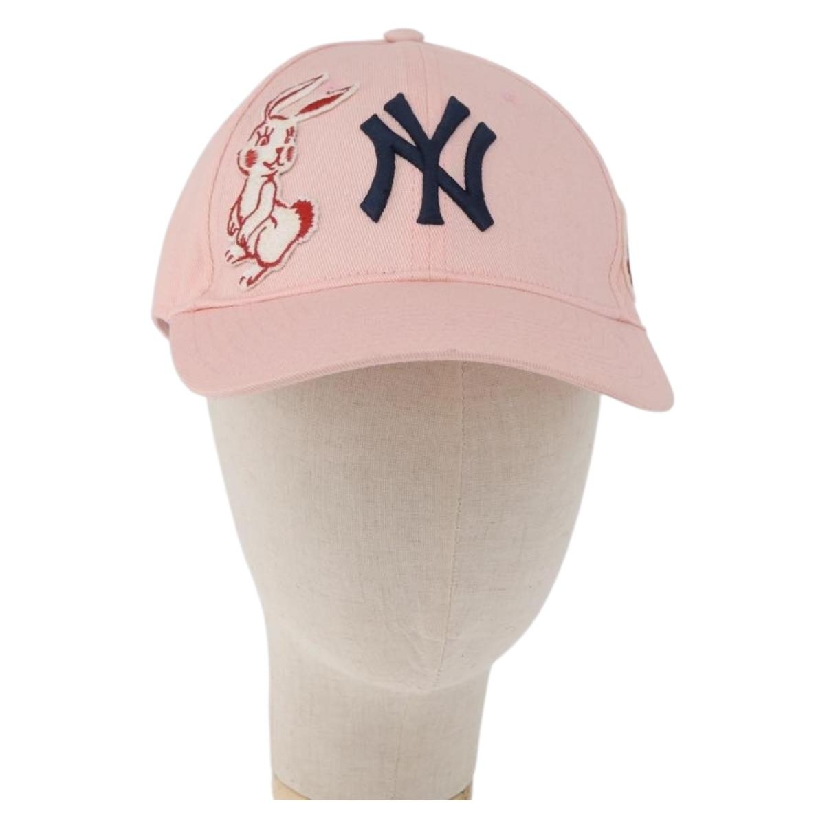 GUCCI Baseball Cap Cotton Pink Auth BA13186A