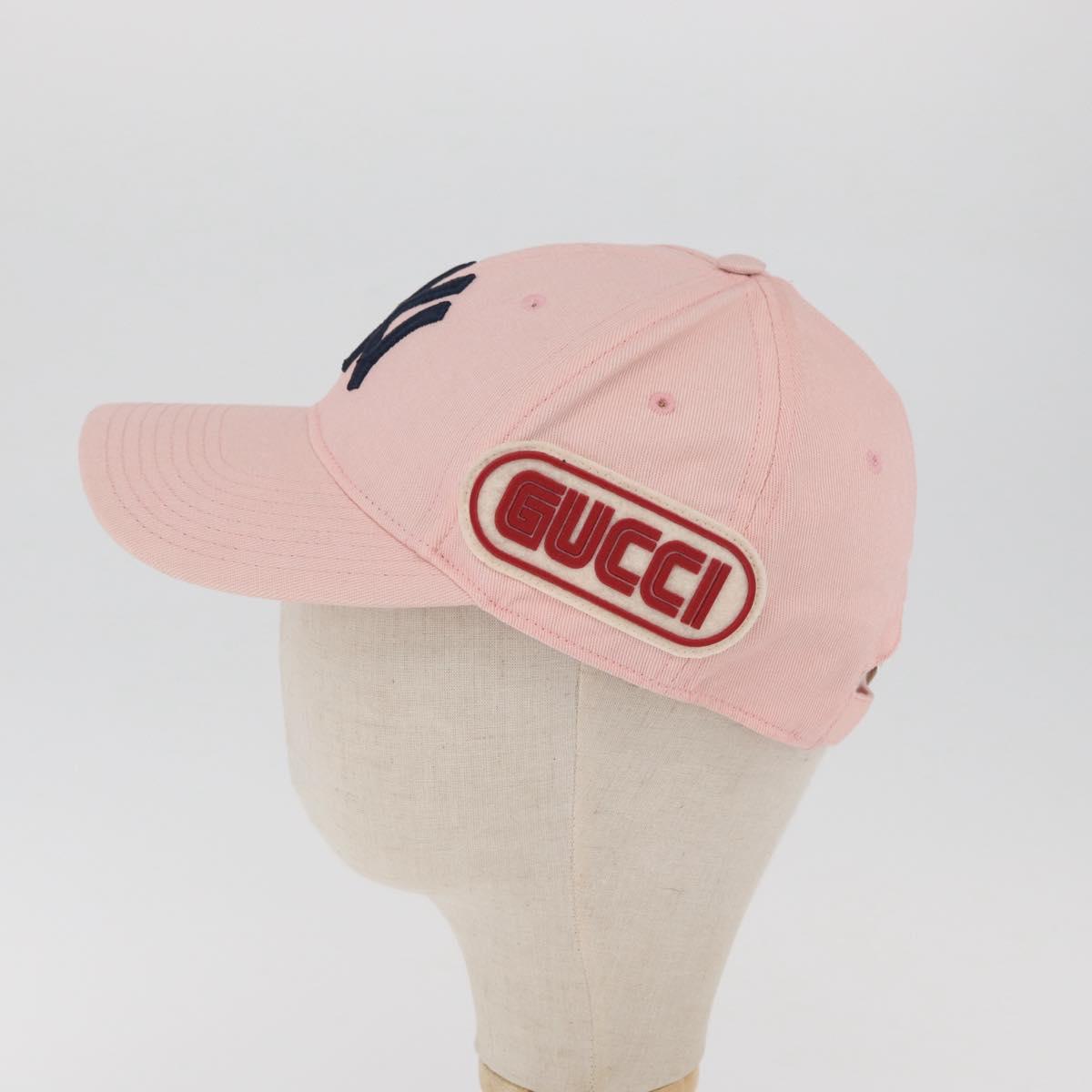 GUCCI Baseball Cap Cotton Pink Auth BA13186A