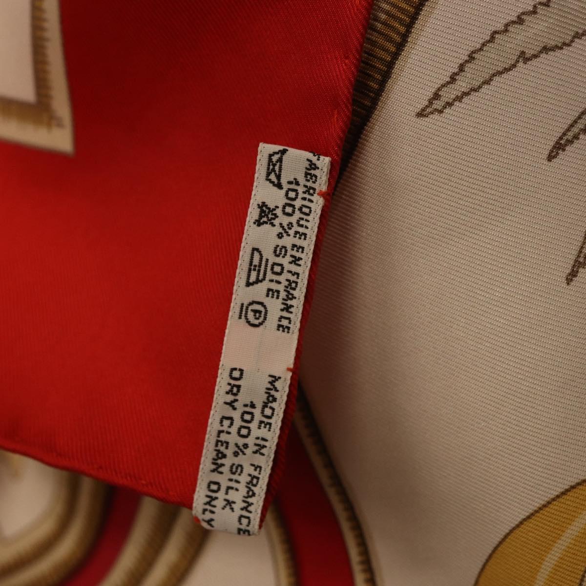 HERMES Carre 90 Scarf ""Caraibes"" Silk Red Auth BA13189M
