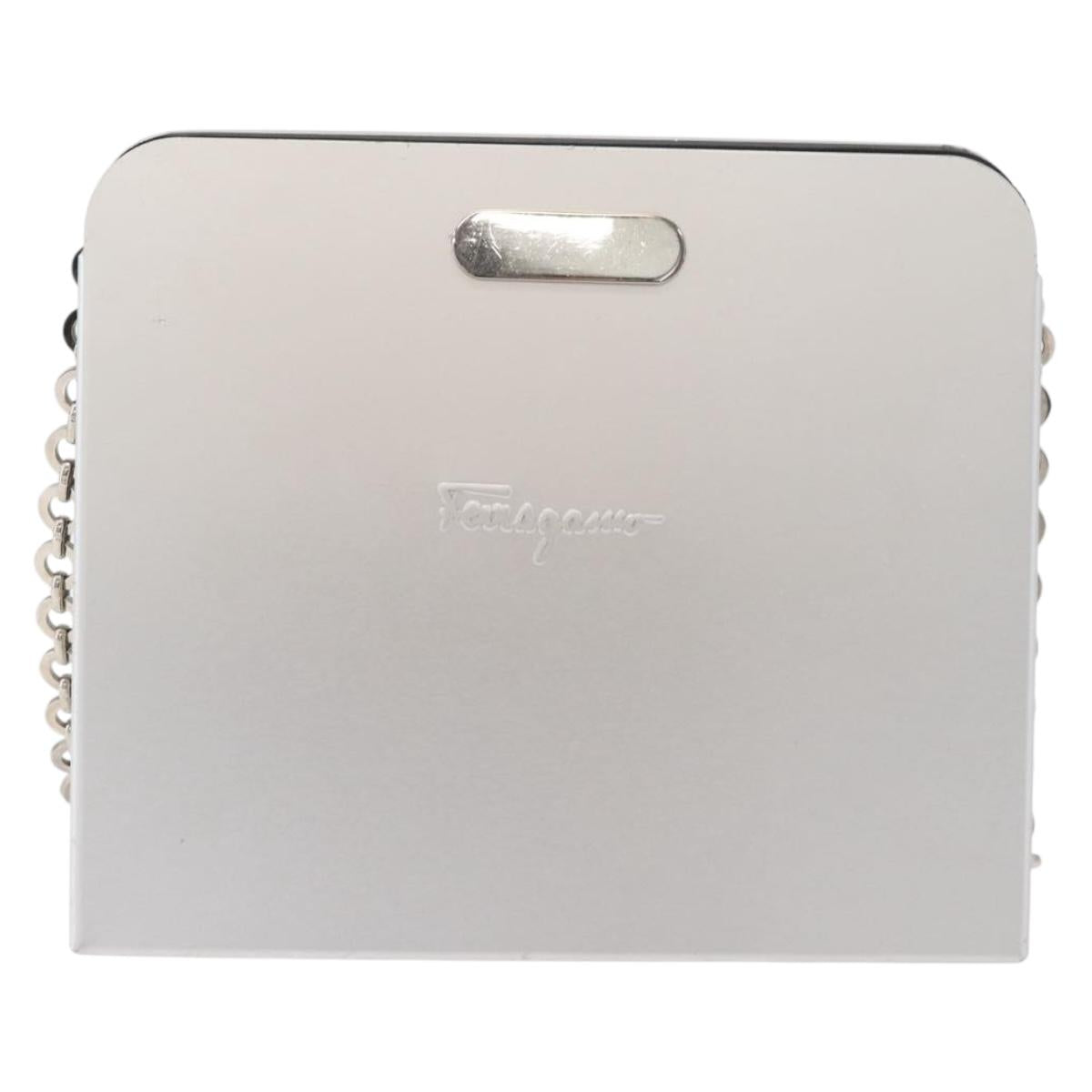 Salvatore Ferragamo Gancini Chain Bag Stainless steel Silver Auth BA13202V