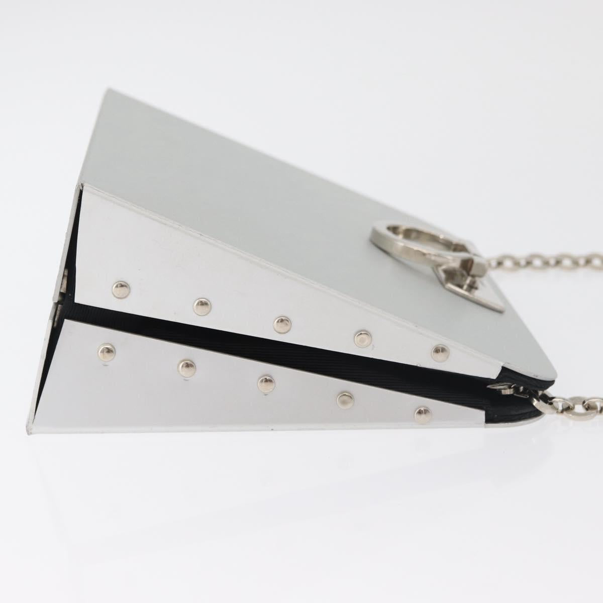 Salvatore Ferragamo Gancini Chain Bag Stainless steel Silver Auth BA13202V