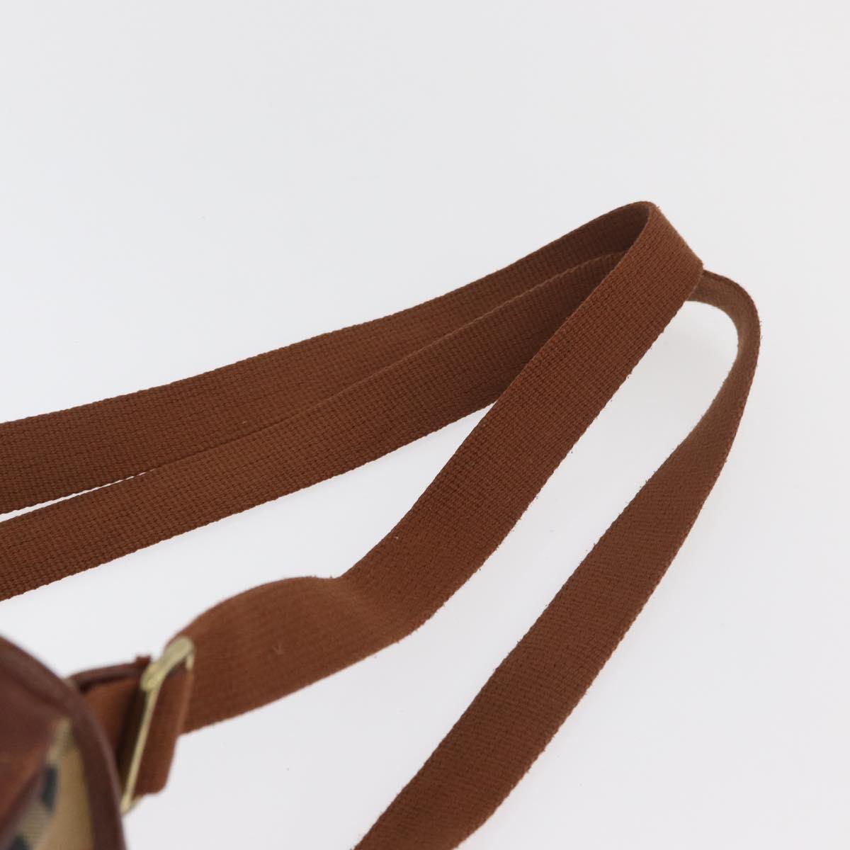 Burberrys Nova Check Backpack PVC Beige Gold Auth BA13204