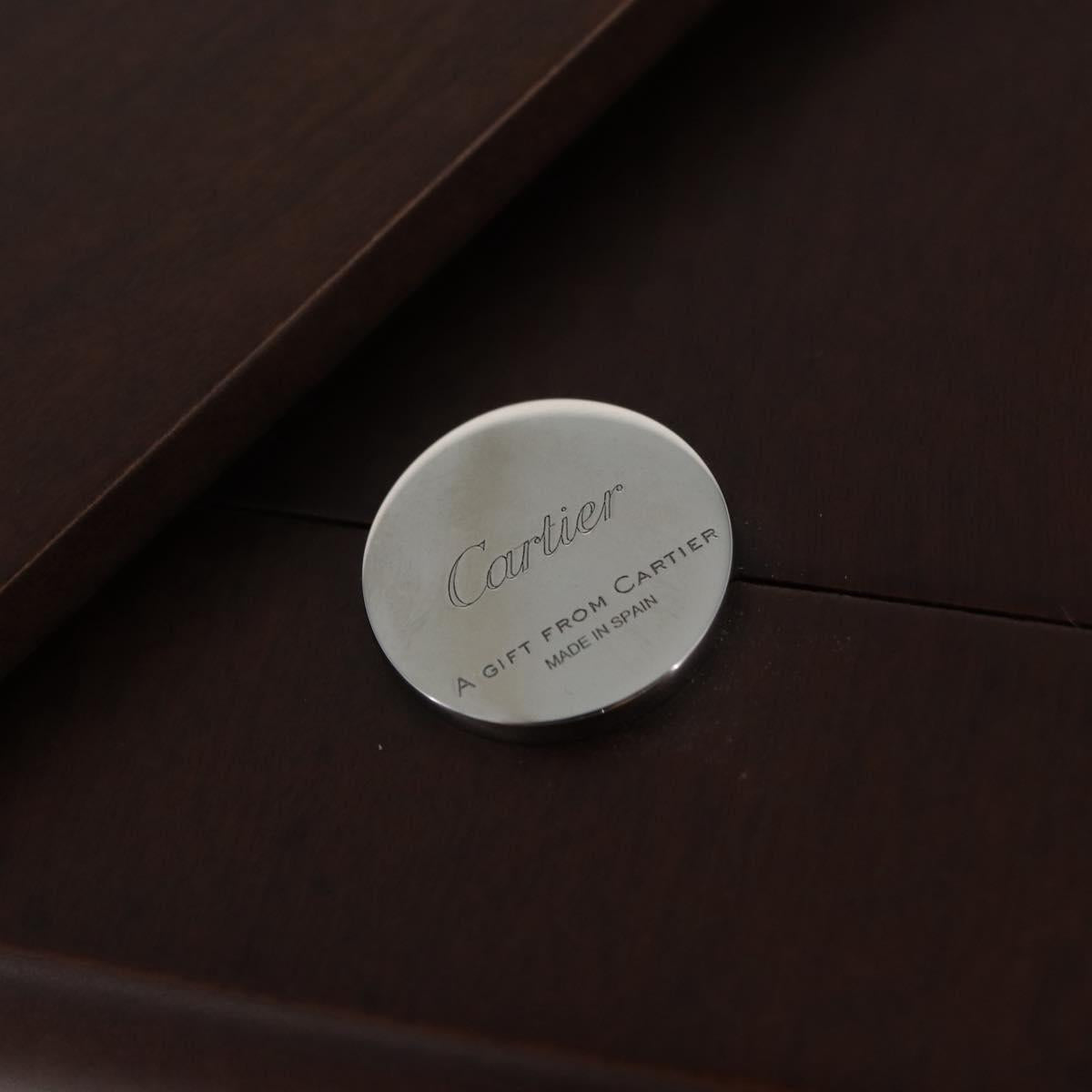 CARTIER Photo Stand Wood Silver Auth BA13210V