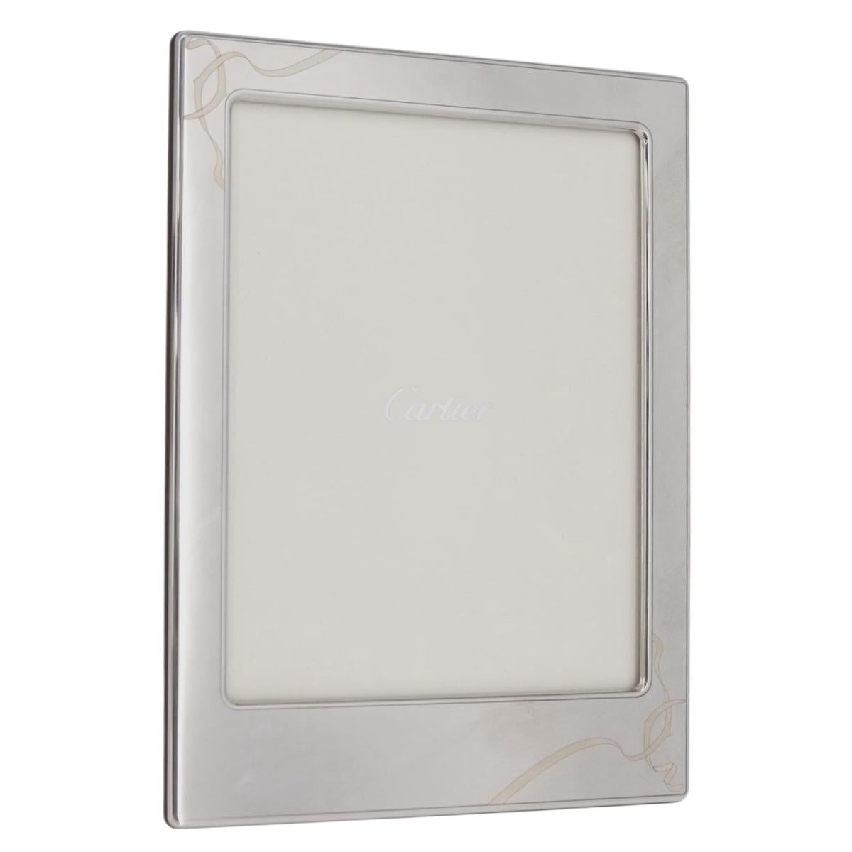 CARTIER Photo Stand Wood Silver Auth BA13210V