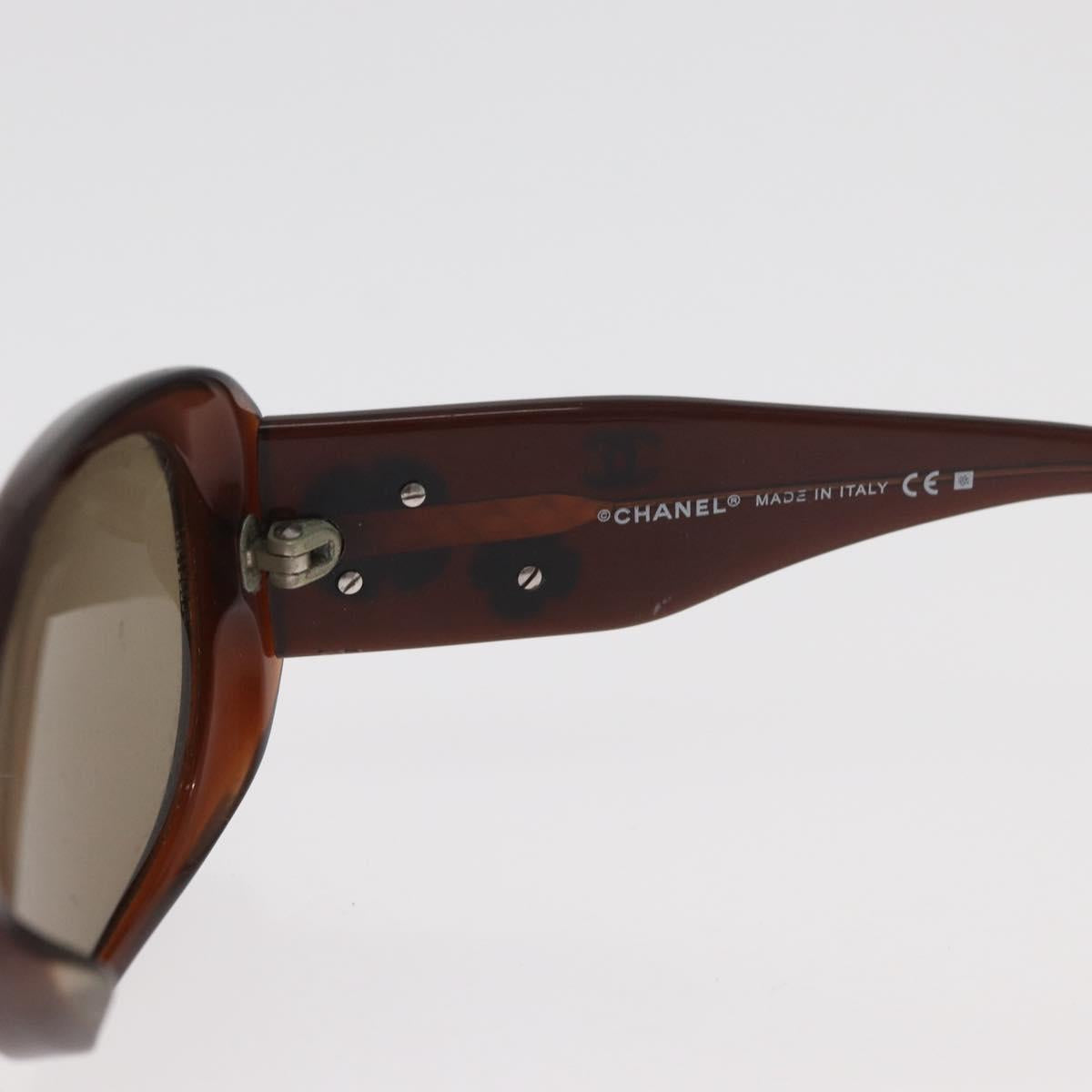 CHANEL Sunglasses plastic Brown CC Auth BA13212