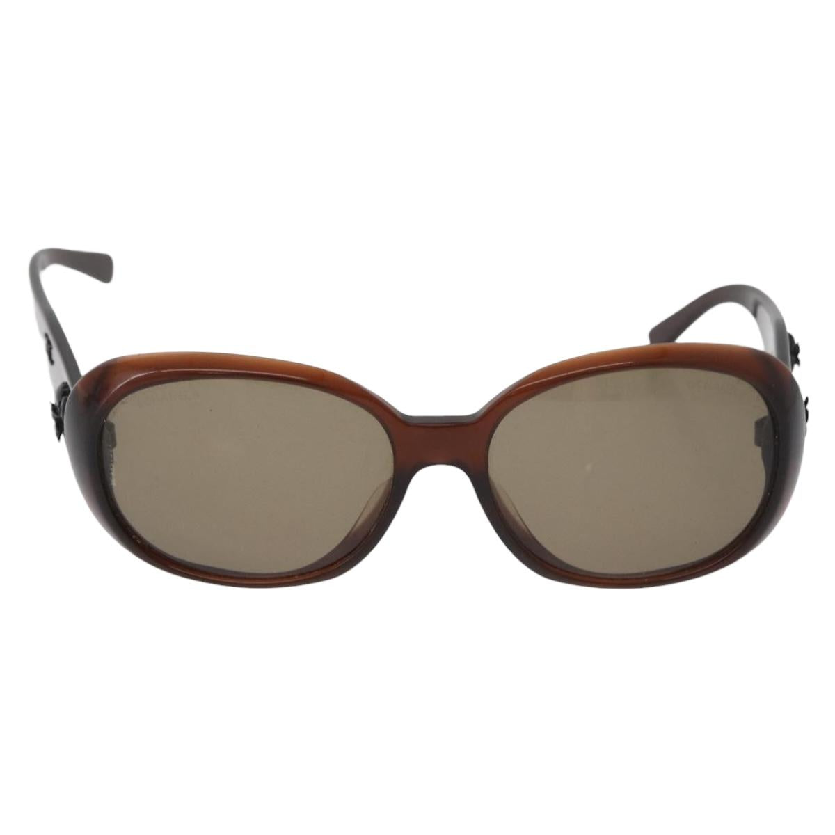 CHANEL Sunglasses plastic Brown CC Auth BA13212