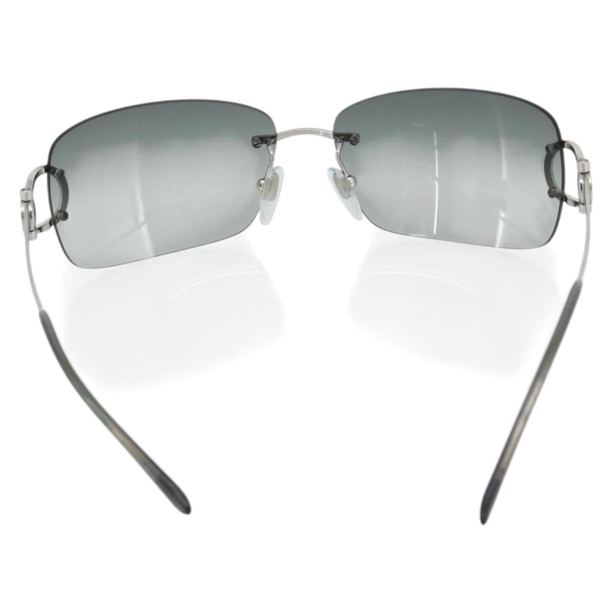 BVLGARI Sunglasses metal Silver Auth BA13217