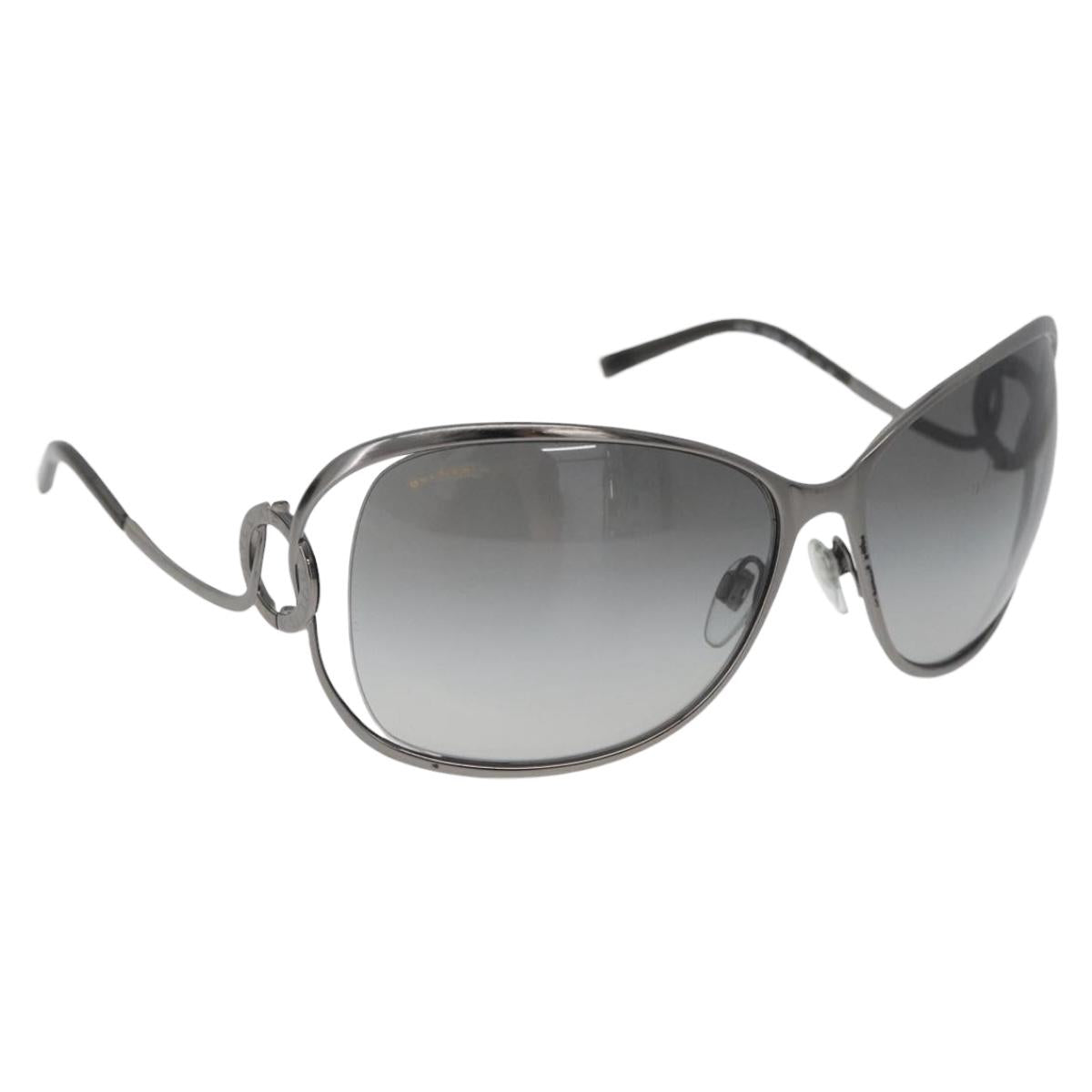 BVLGARI Sunglasses Metal Black Silver Auth BA13219