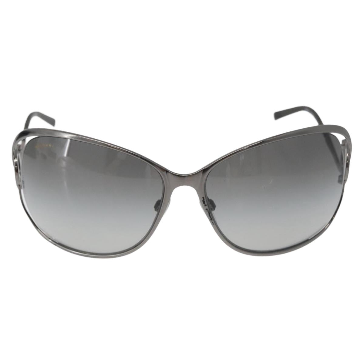 BVLGARI Sunglasses Metal Black Silver Auth BA13219