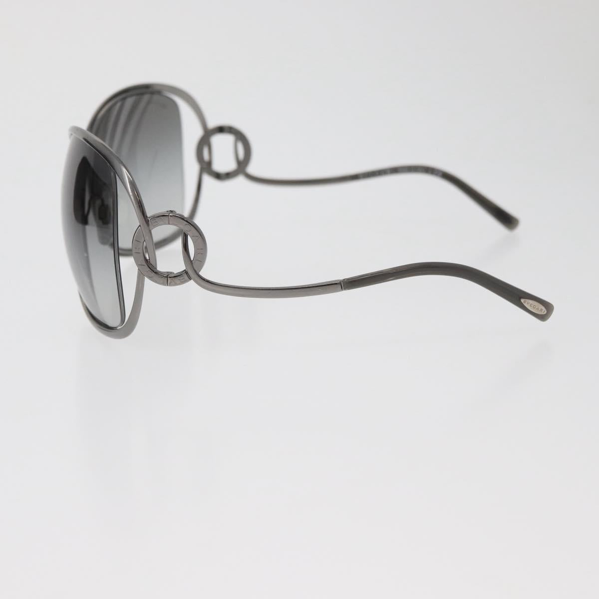 BVLGARI Sunglasses Metal Black Silver Auth BA13219