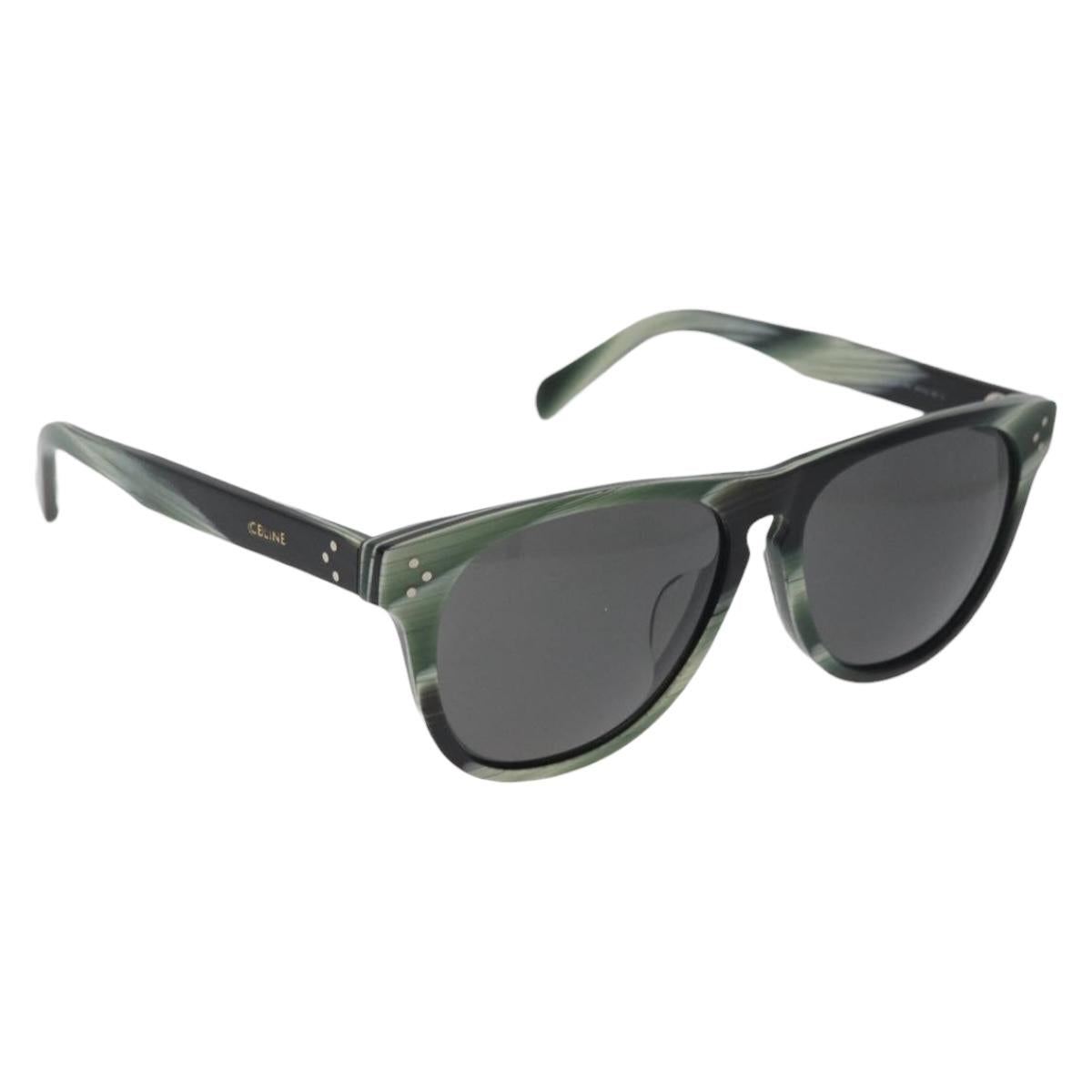 CELINE Sunglasses plastic Green Auth BA13226A