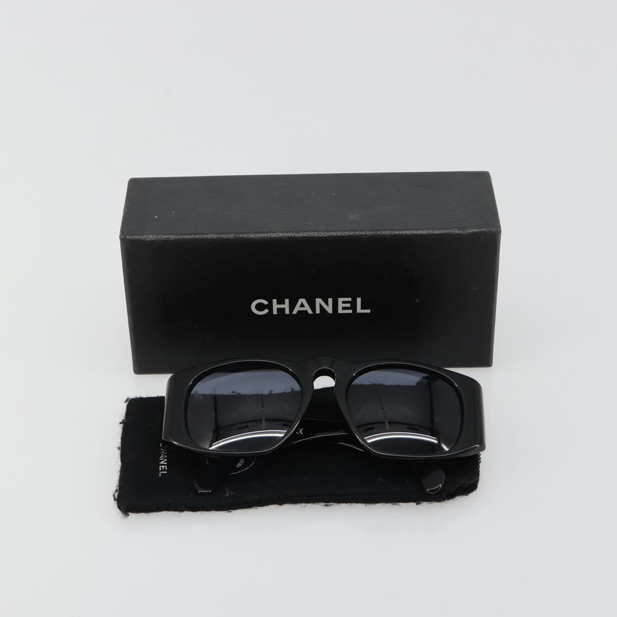 CHANEL Sunglasses plastic Black CC Auth BA13228