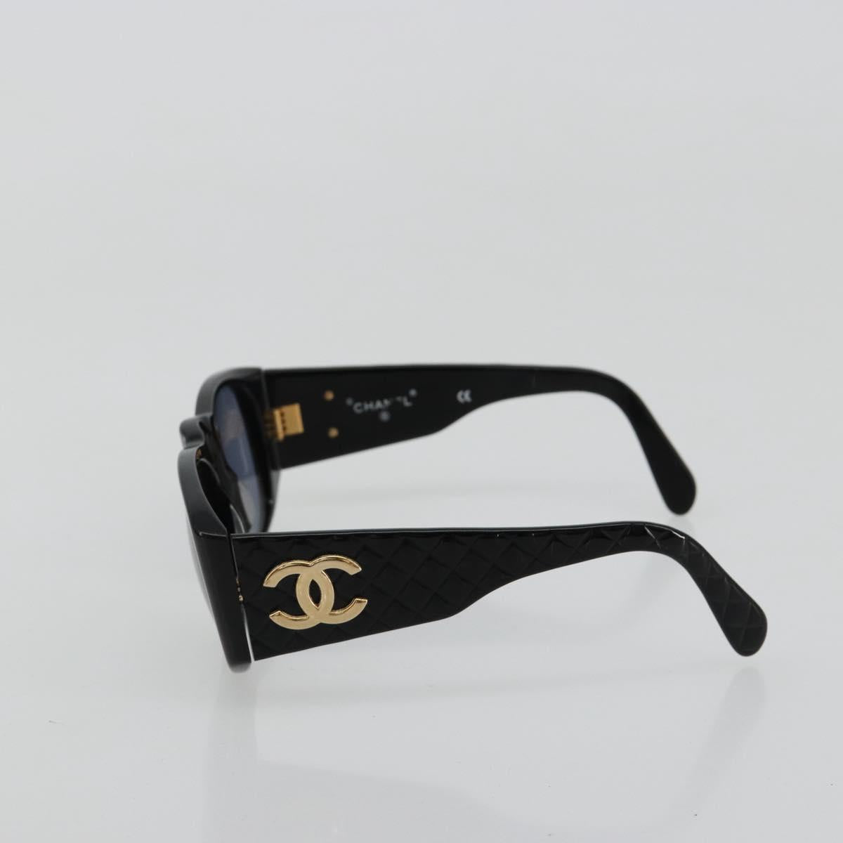 CHANEL Sunglasses plastic Black CC Auth BA13228