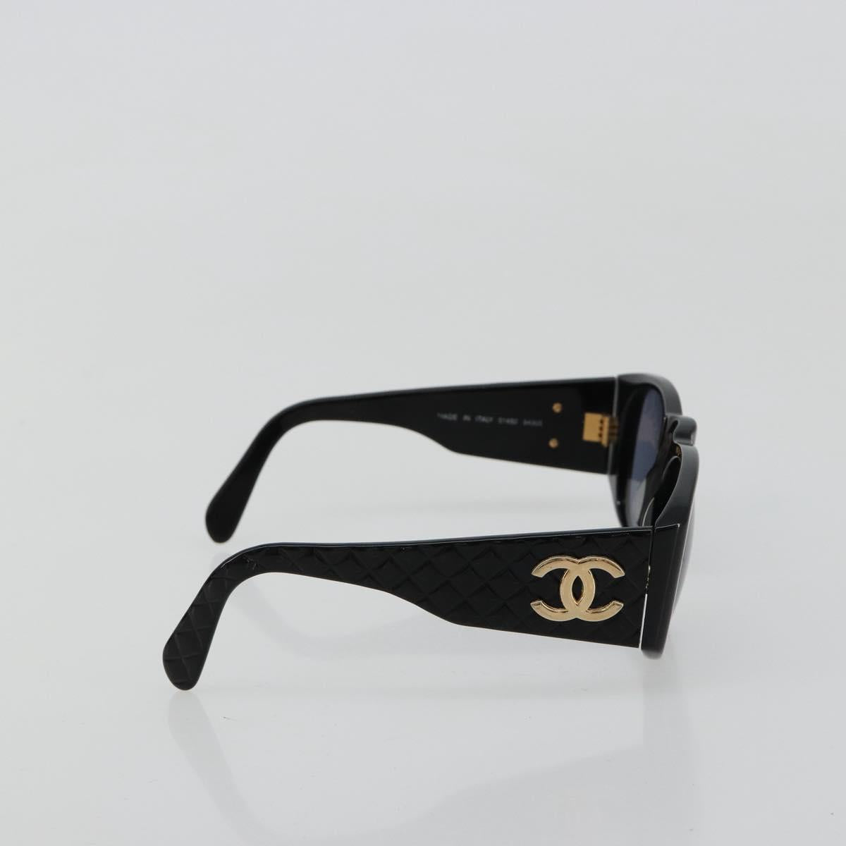 CHANEL Sunglasses plastic Black CC Auth BA13228