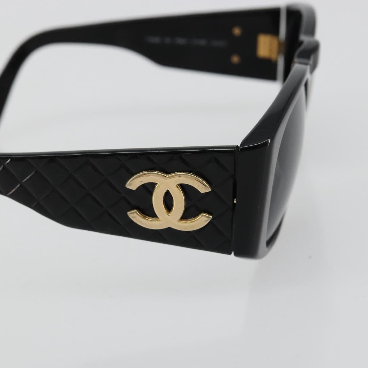 CHANEL Sunglasses plastic Black CC Auth BA13228