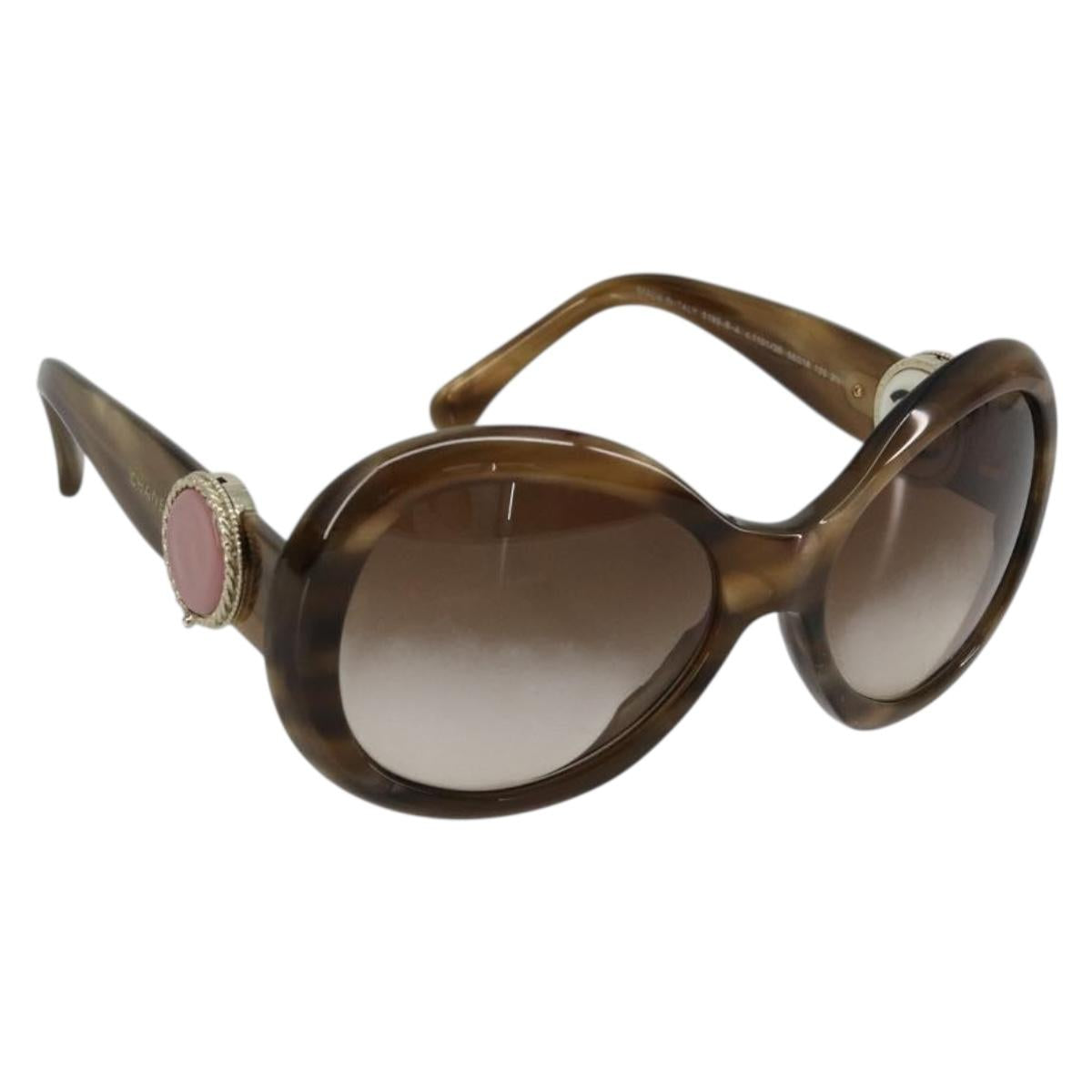 CHANEL Sunglasses plastic Brown CC Auth BA13230