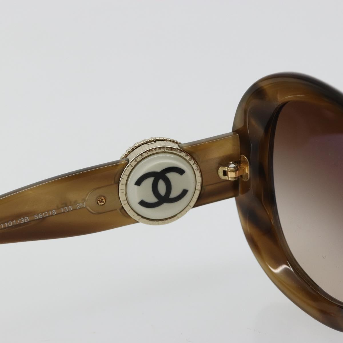 CHANEL Sunglasses plastic Brown CC Auth BA13230