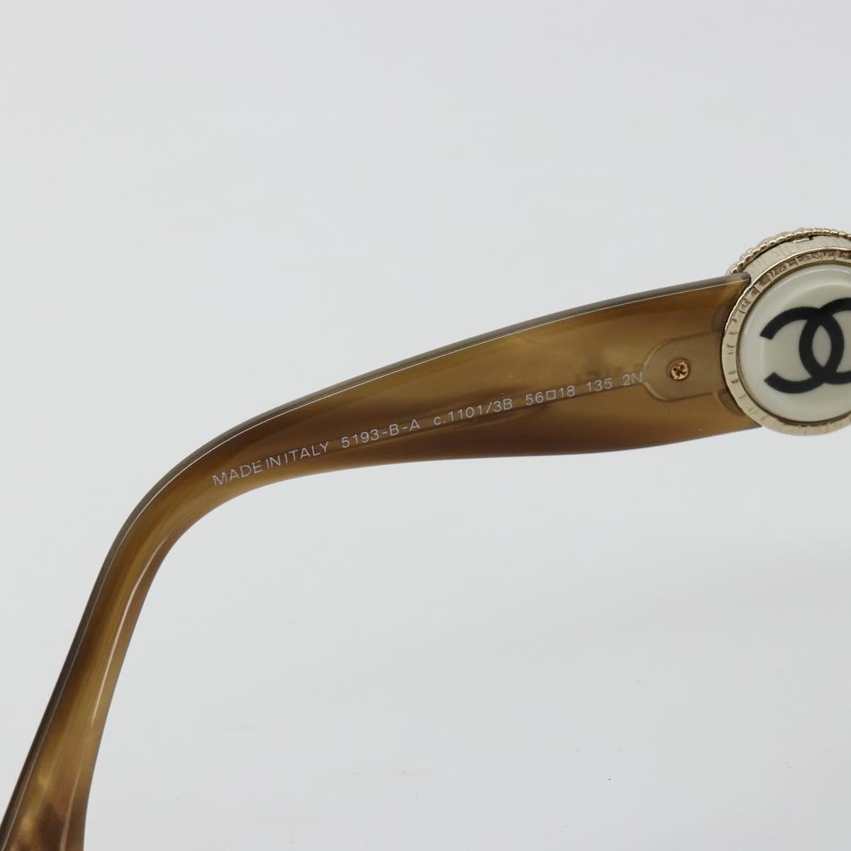 CHANEL Sunglasses plastic Brown CC Auth BA13230