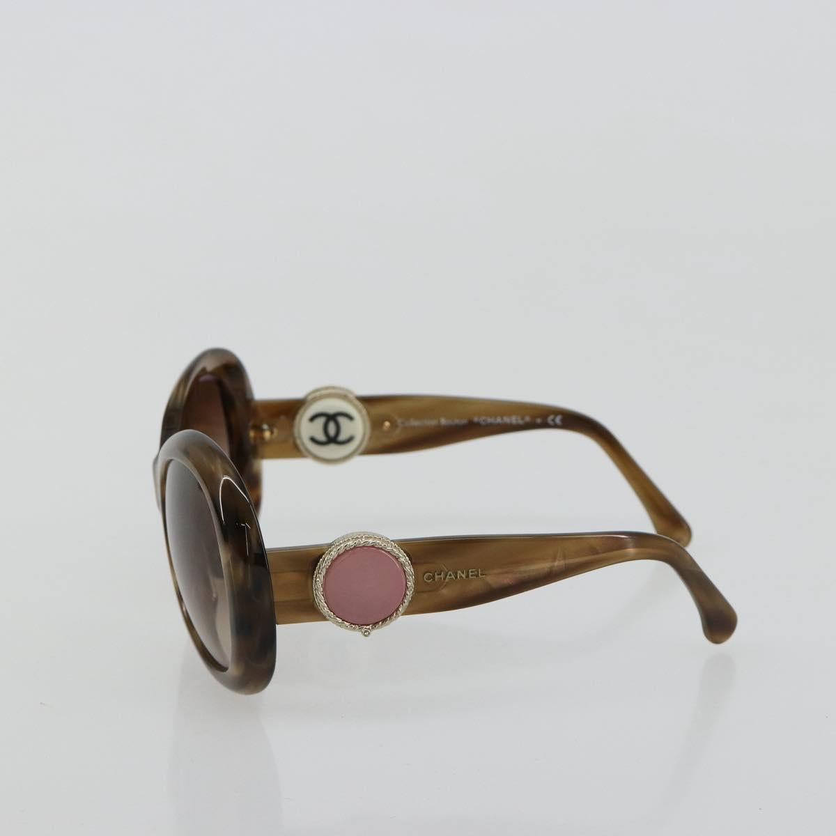 CHANEL Sunglasses plastic Brown CC Auth BA13230