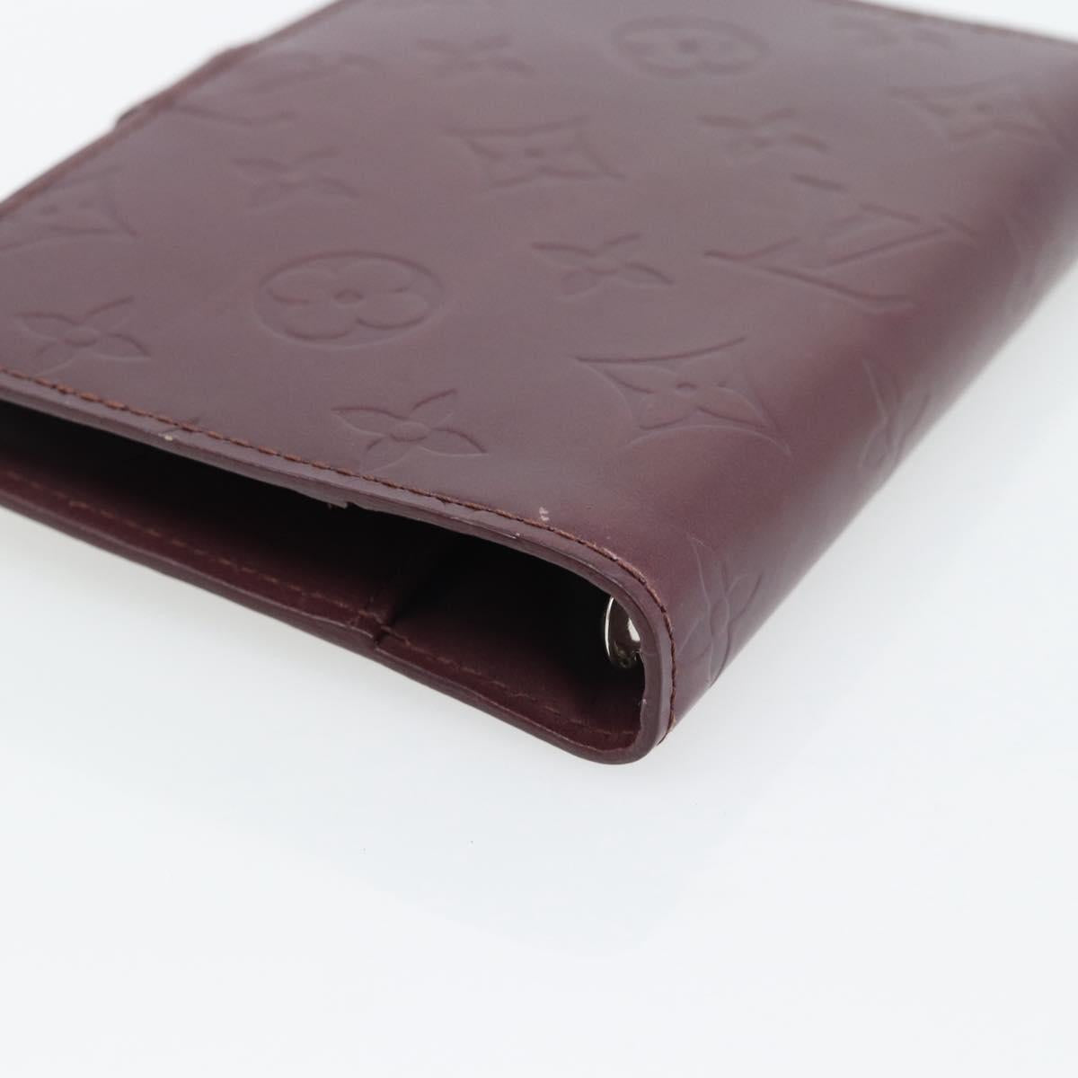 LOUIS VUITTON Monogram Mat Agenda PM Day Planner Cover Viole R20935 Auth BA13240