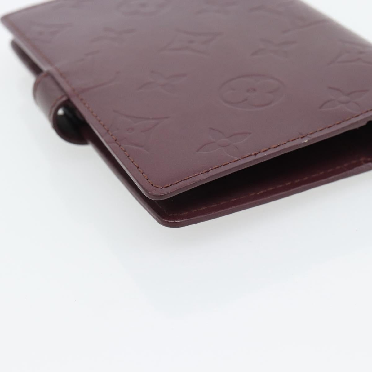 LOUIS VUITTON Monogram Mat Agenda PM Day Planner Cover Viole R20935 Auth BA13240