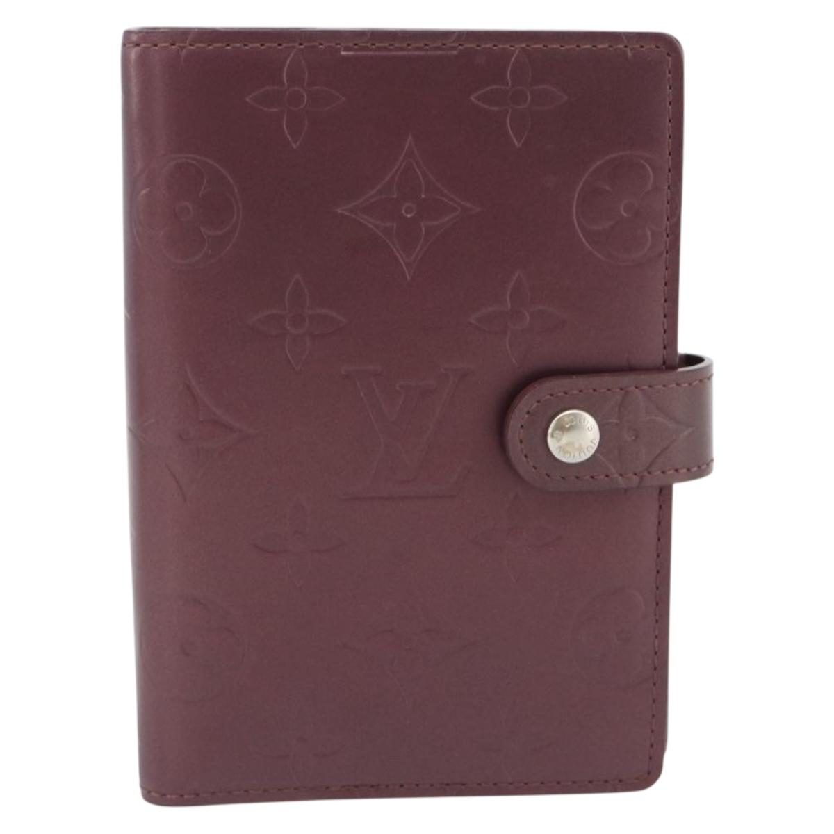 LOUIS VUITTON Monogram Mat Agenda PM Day Planner Cover Viole R20935 Auth BA13240