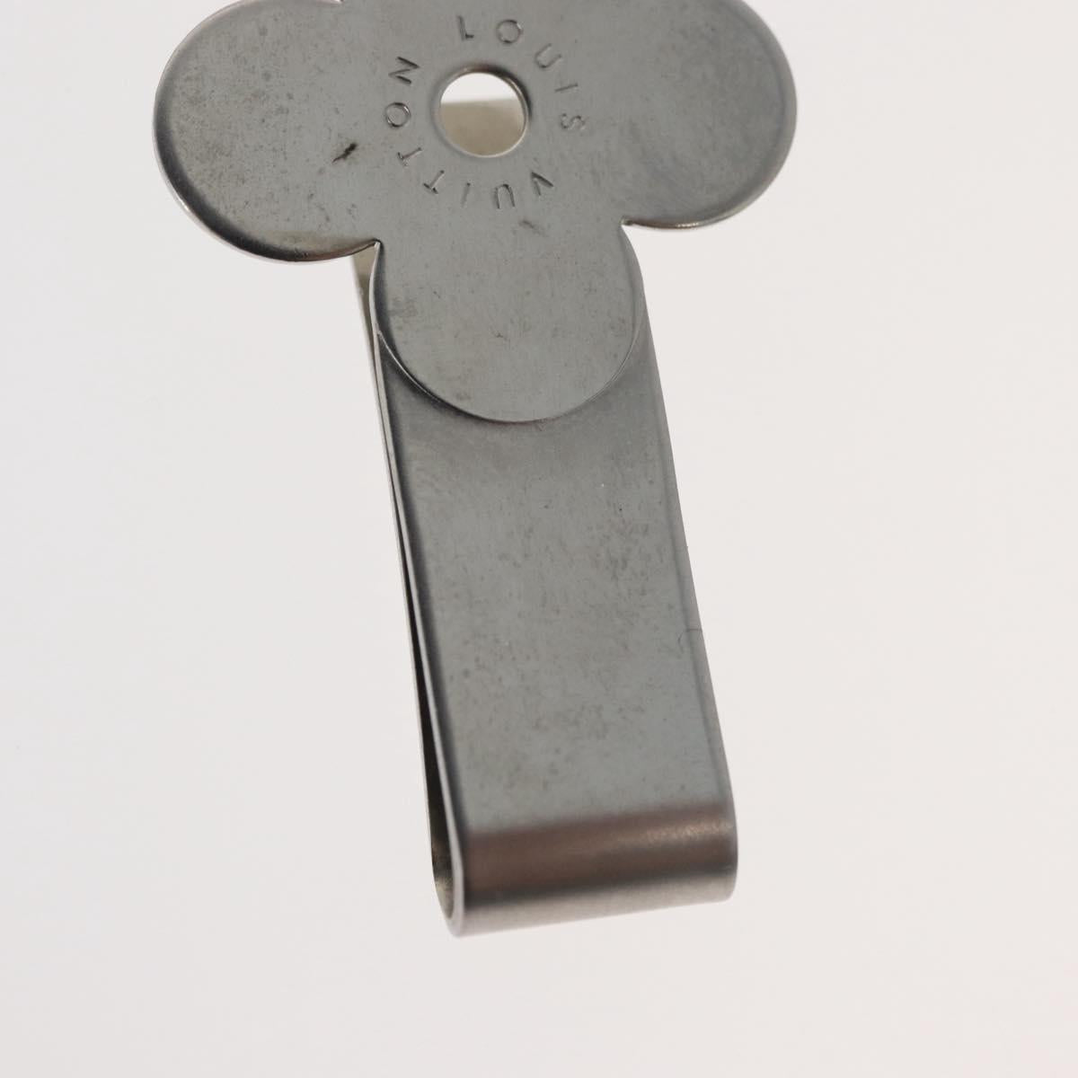 LOUIS VUITTON Money Clip metal Silver LV Auth BA13246