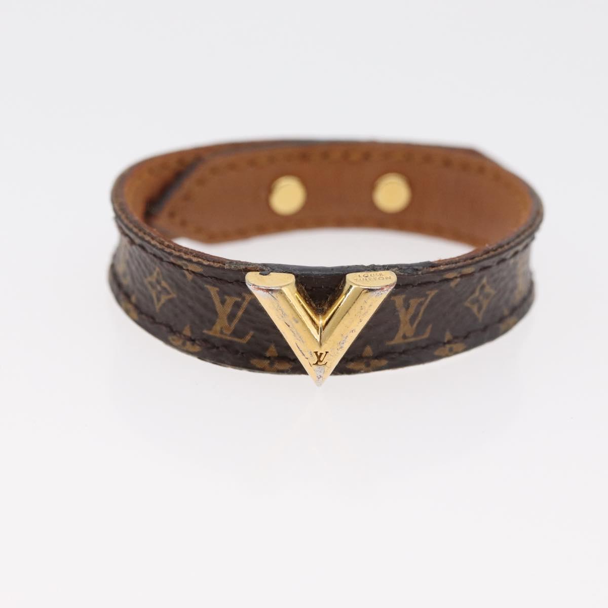 LOUIS VUITTON Monogram Charm metal 2 Set Gold LV Auth BA13247