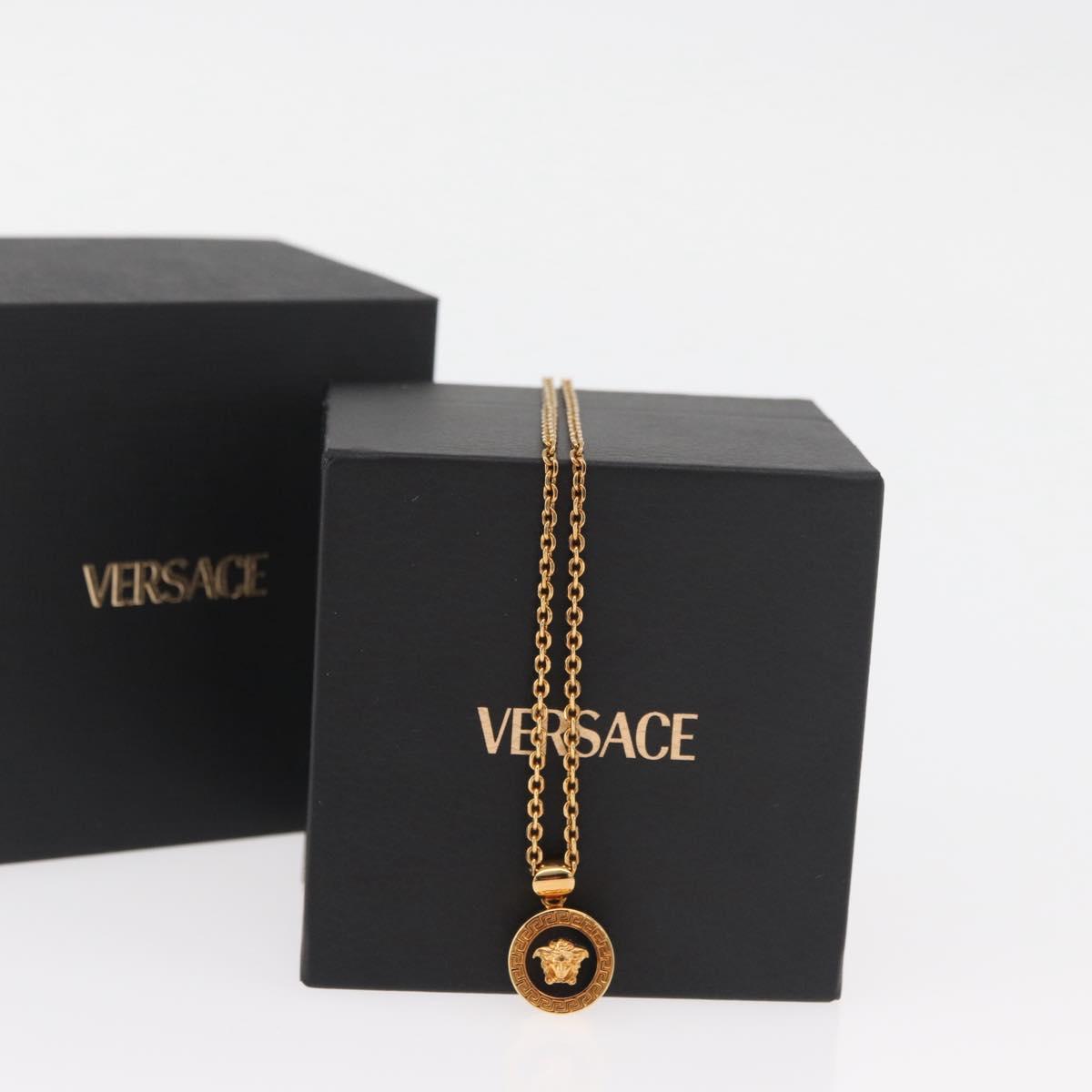 Gianni Versace Medusa Necklace metal Gold Auth BA13251