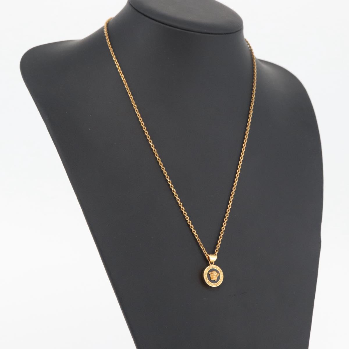 Gianni Versace Medusa Necklace metal Gold Auth BA13251