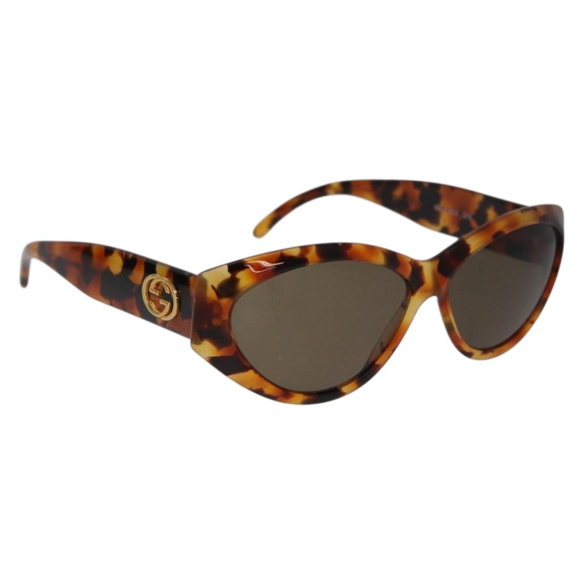 GUCCI Sunglasses Plastic Brown Gold 2195/S Auth BA13259