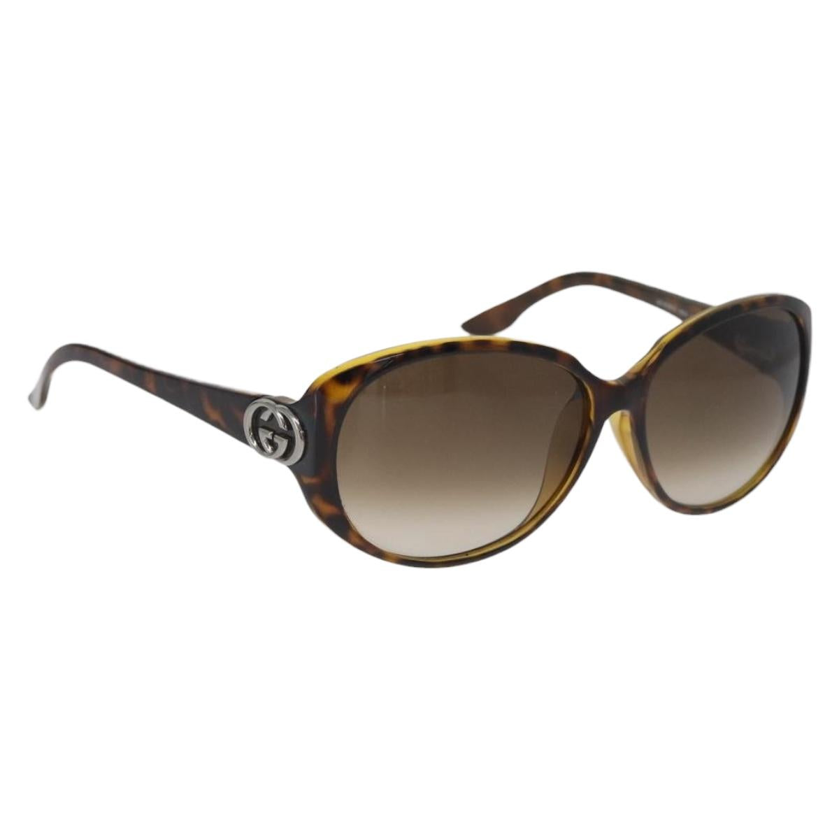 GUCCI Tortoise Pattern Sunglasses Plastic Brown Silver Auth BA13261