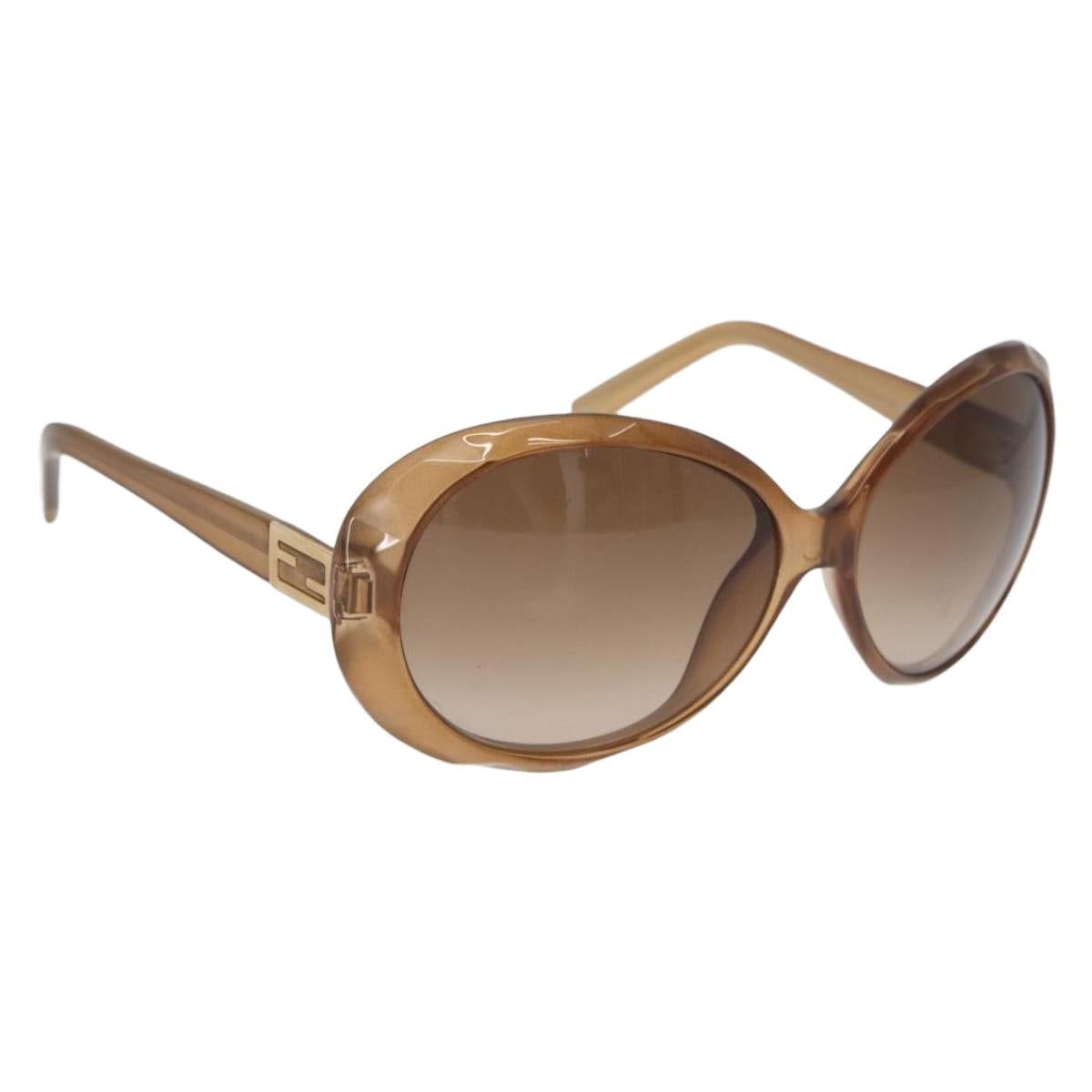 FENDI Sunglasses plastic Beige Auth BA13262