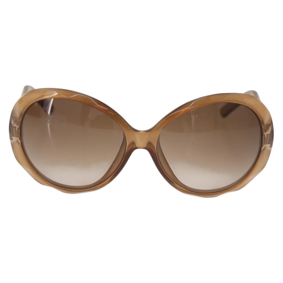 FENDI Sunglasses plastic Beige Auth BA13262