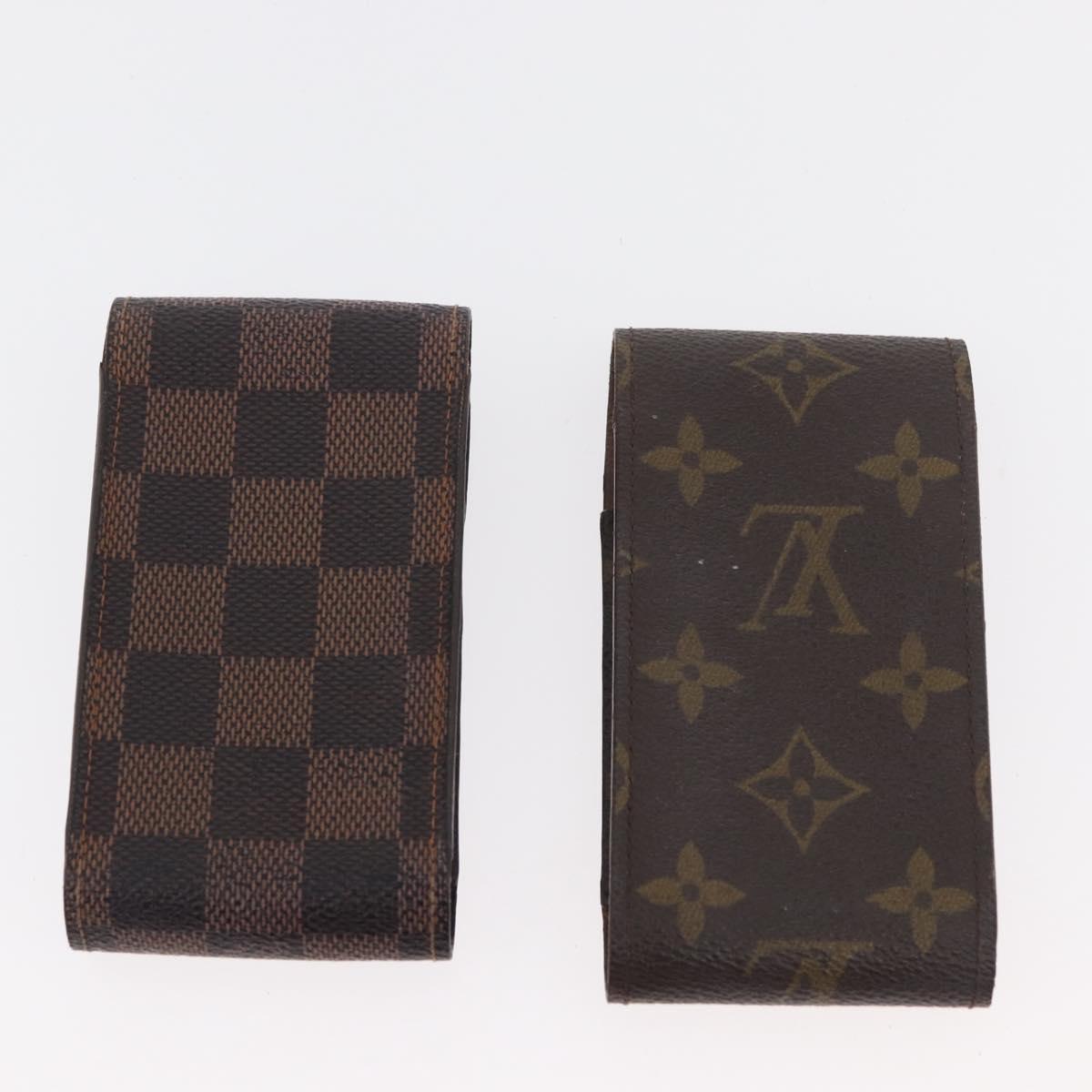LOUIS VUITTON Monogram Damier Ebene Etui Cigarette Case 4 Set LV Auth BA13268