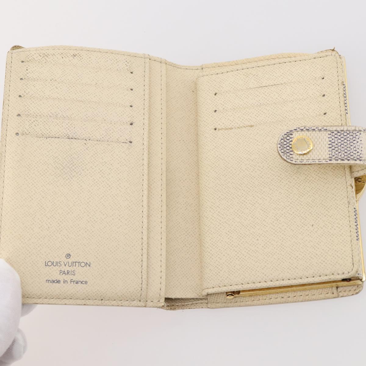 LOUIS VUITTON Bulgari Damier Vernis Epi Wallet PVC 7 Set White Blue Auth BA13273