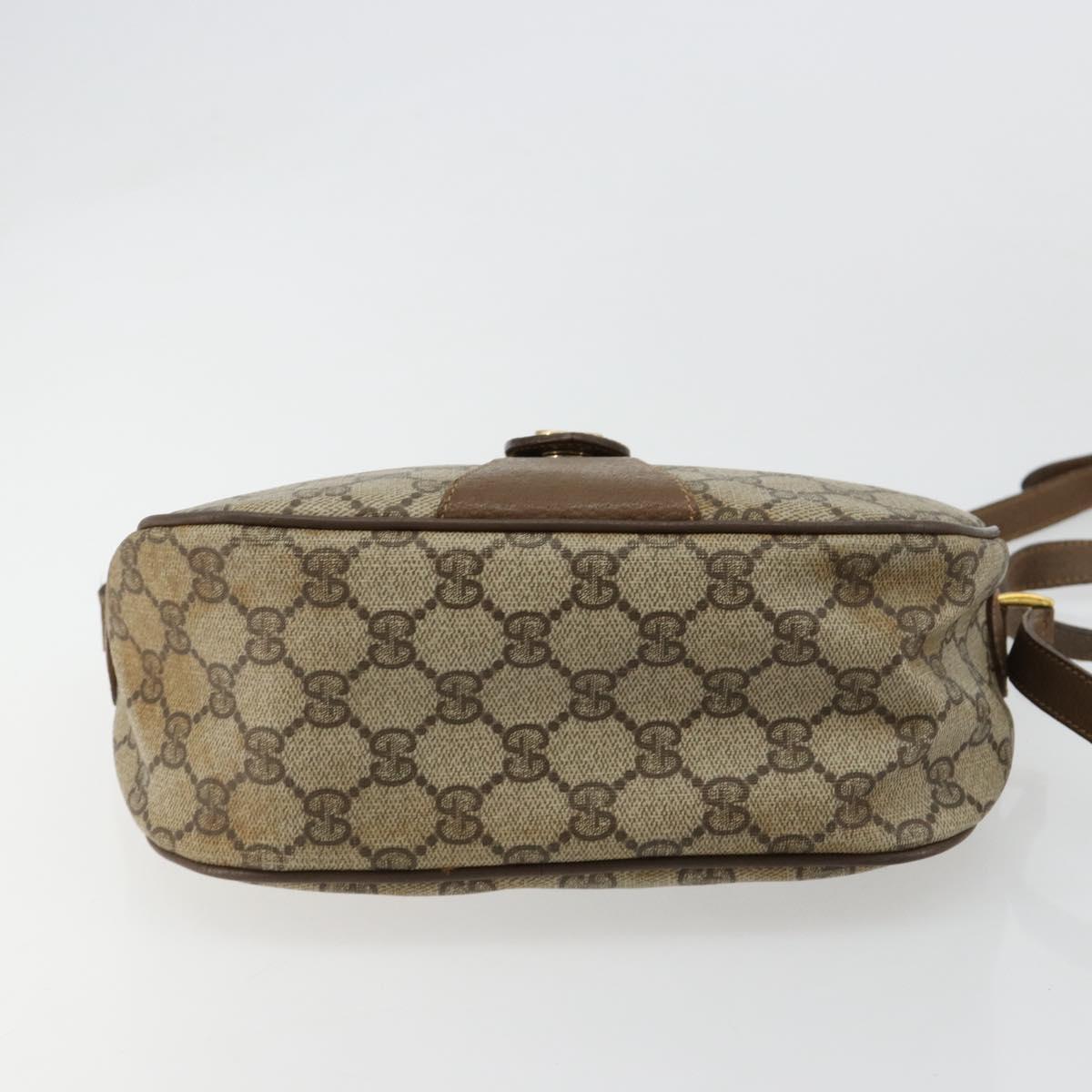 GUCCI GG Supreme Web Sherry Line Bag PVC Beige Gold 56 02 032 Auth BA13275