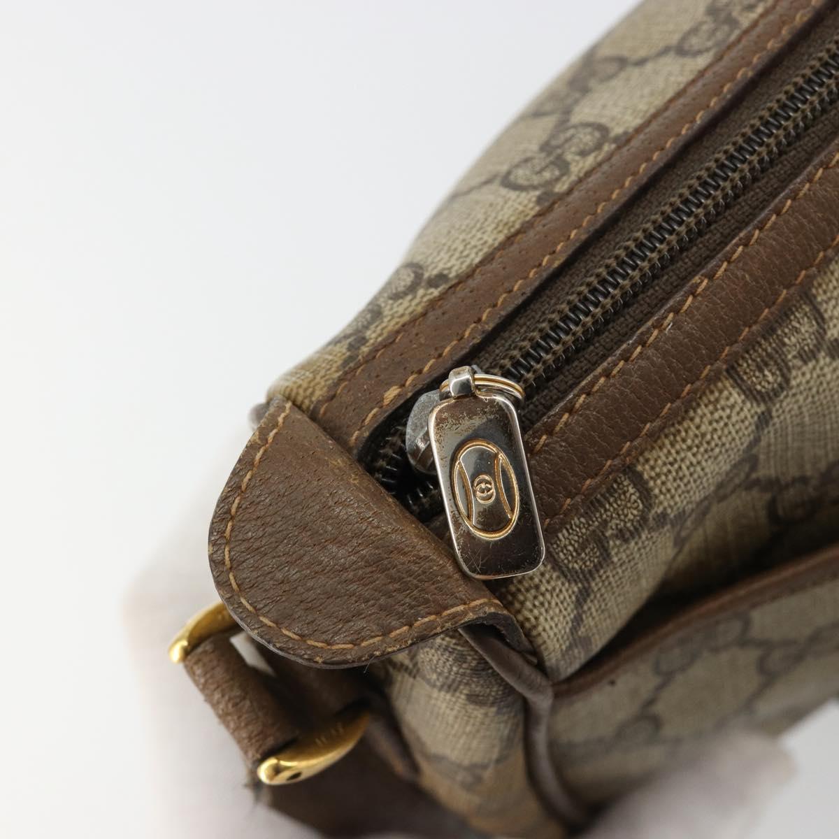 GUCCI GG Supreme Web Sherry Line Bag PVC Beige Gold 56 02 032 Auth BA13275
