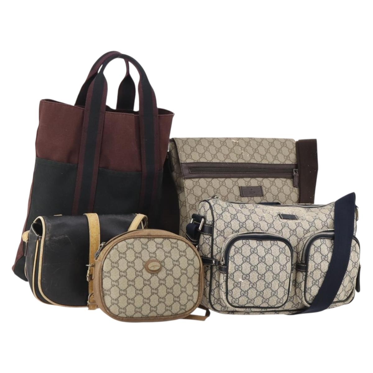 GUCCI Celine Hermes GG Supreme GG Plus Supreme Bag PVC Canvas 5 Set Auth BA13278