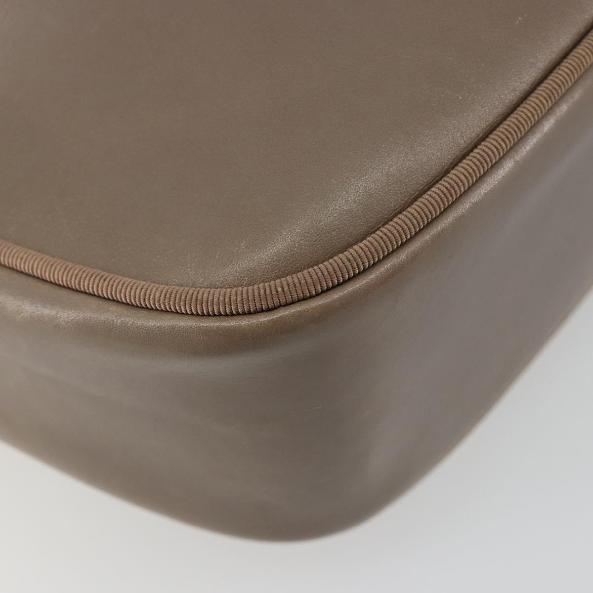 Salvatore Ferragamo Vala Shoulder Bag Leather Beige Gold Auth BA13281