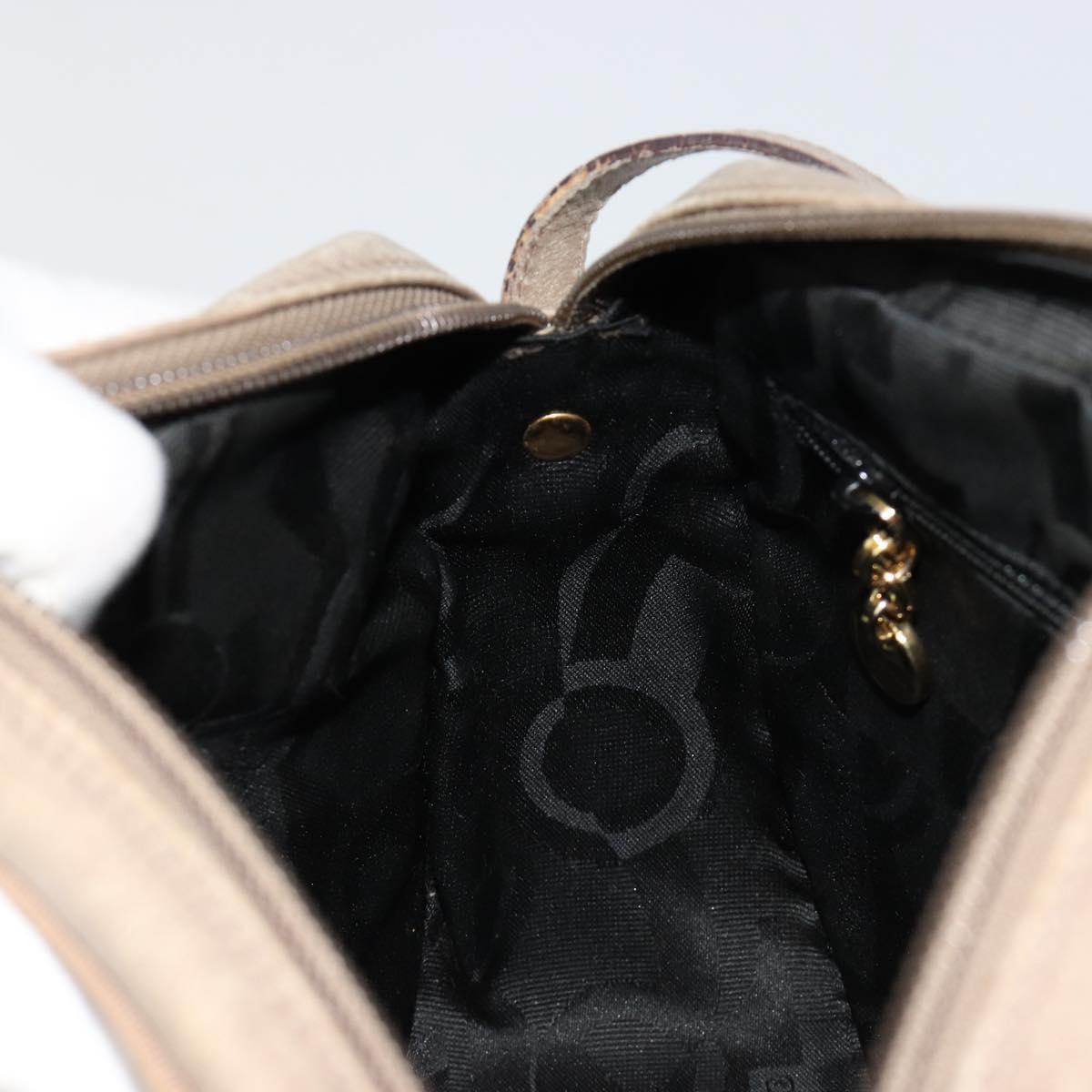 Salvatore Ferragamo Vala Shoulder Bag Leather Beige Gold Auth BA13281