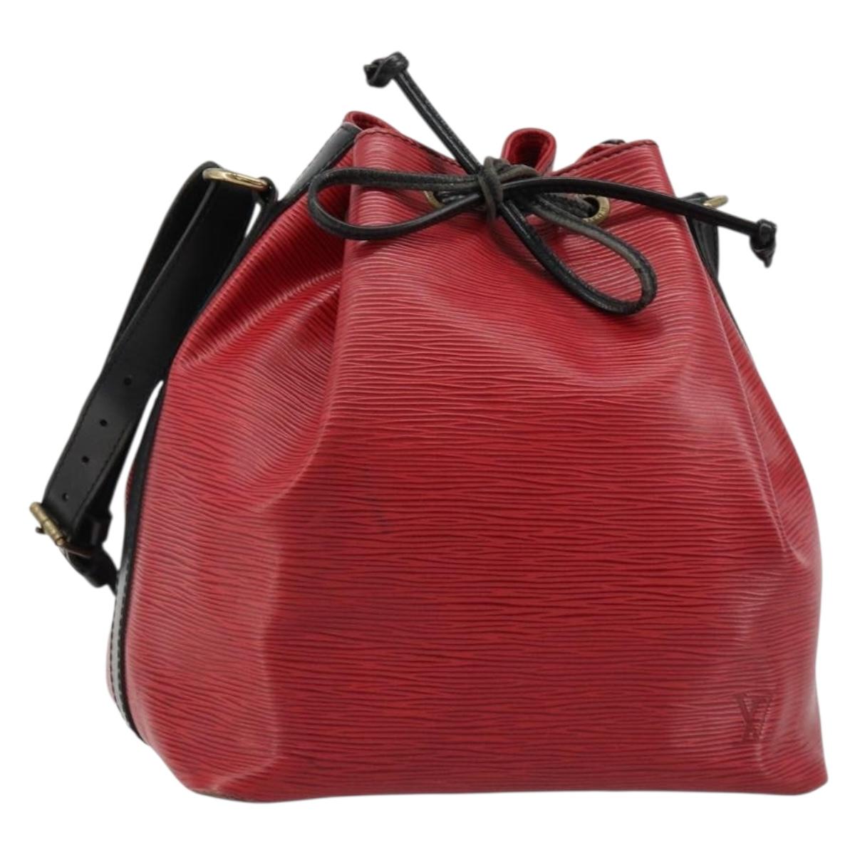 LOUIS VUITTON Epi Petit Noe Bag Bicolor Black Red M44172 LV Auth BA13282