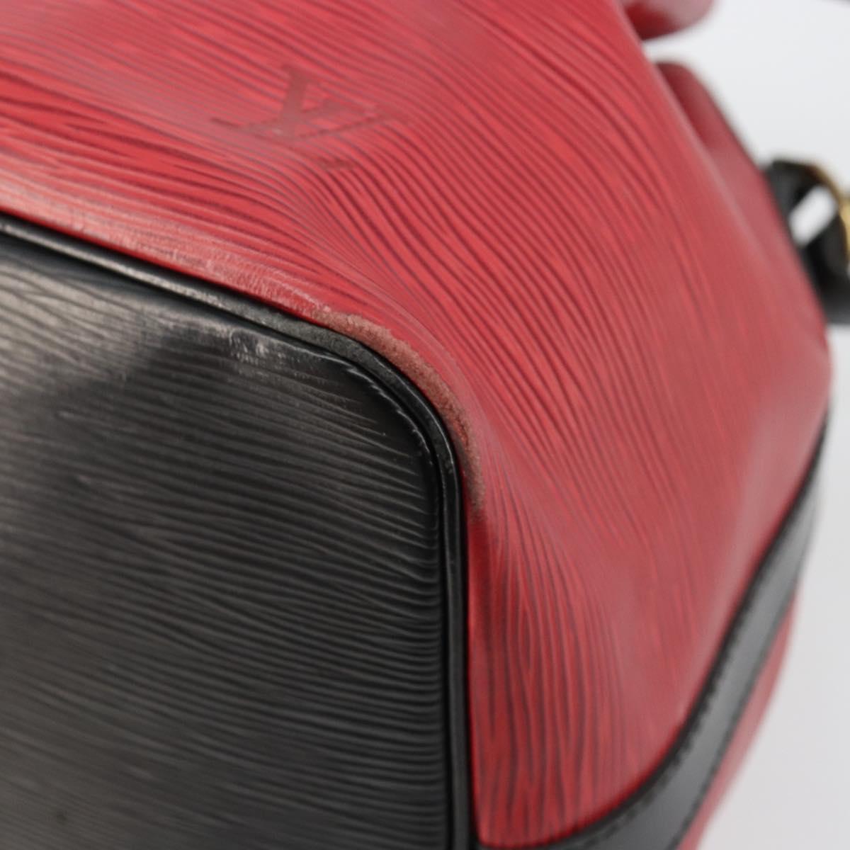 LOUIS VUITTON Epi Petit Noe Bag Bicolor Black Red M44172 LV Auth BA13282