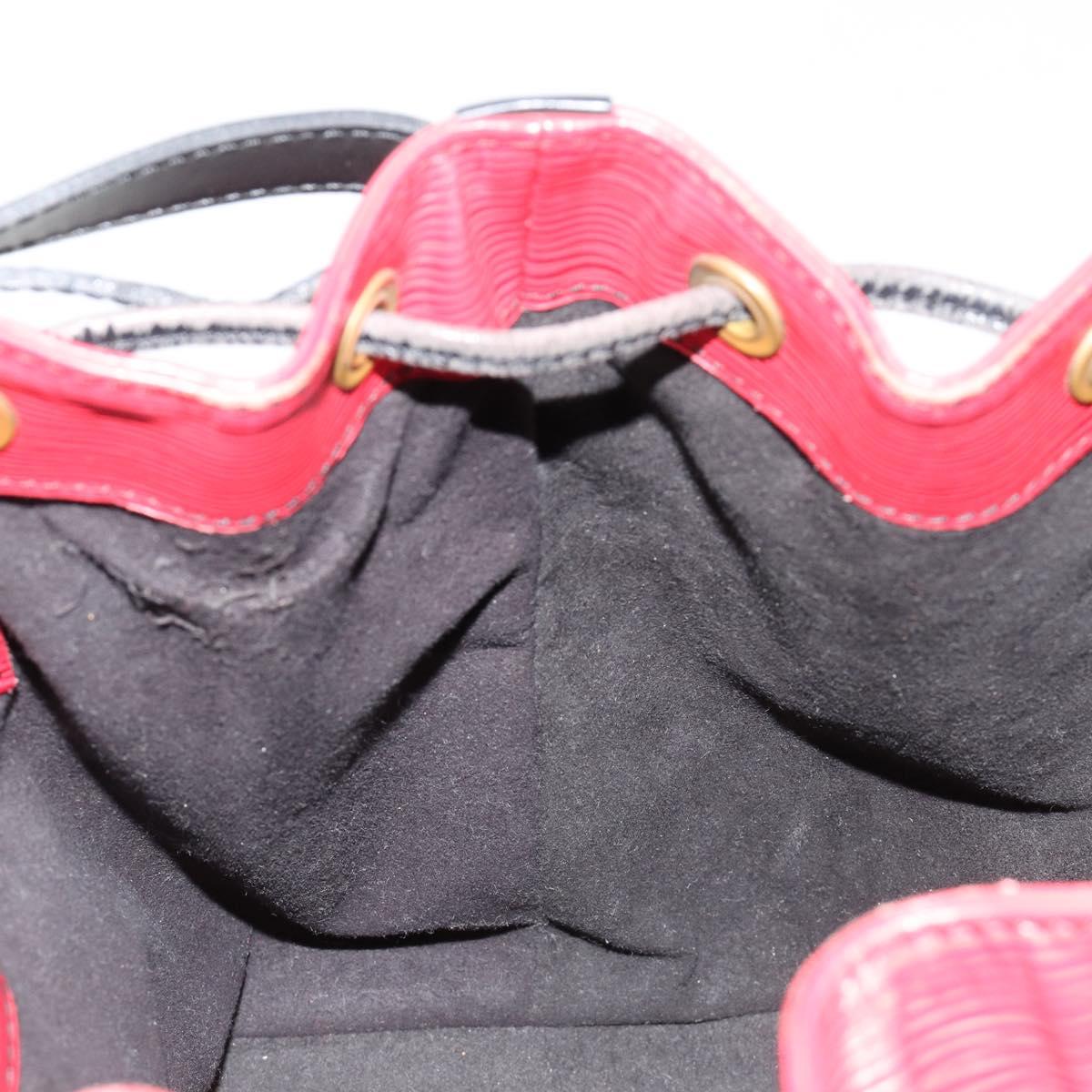 LOUIS VUITTON Epi Petit Noe Bag Bicolor Black Red M44172 LV Auth BA13282