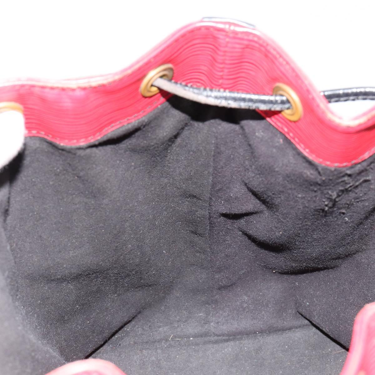 LOUIS VUITTON Epi Petit Noe Bag Bicolor Black Red M44172 LV Auth BA13282