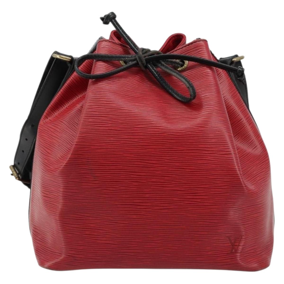 LOUIS VUITTON Epi Petit Noe Bag Bicolor Black Red M44172 LV Auth BA13282